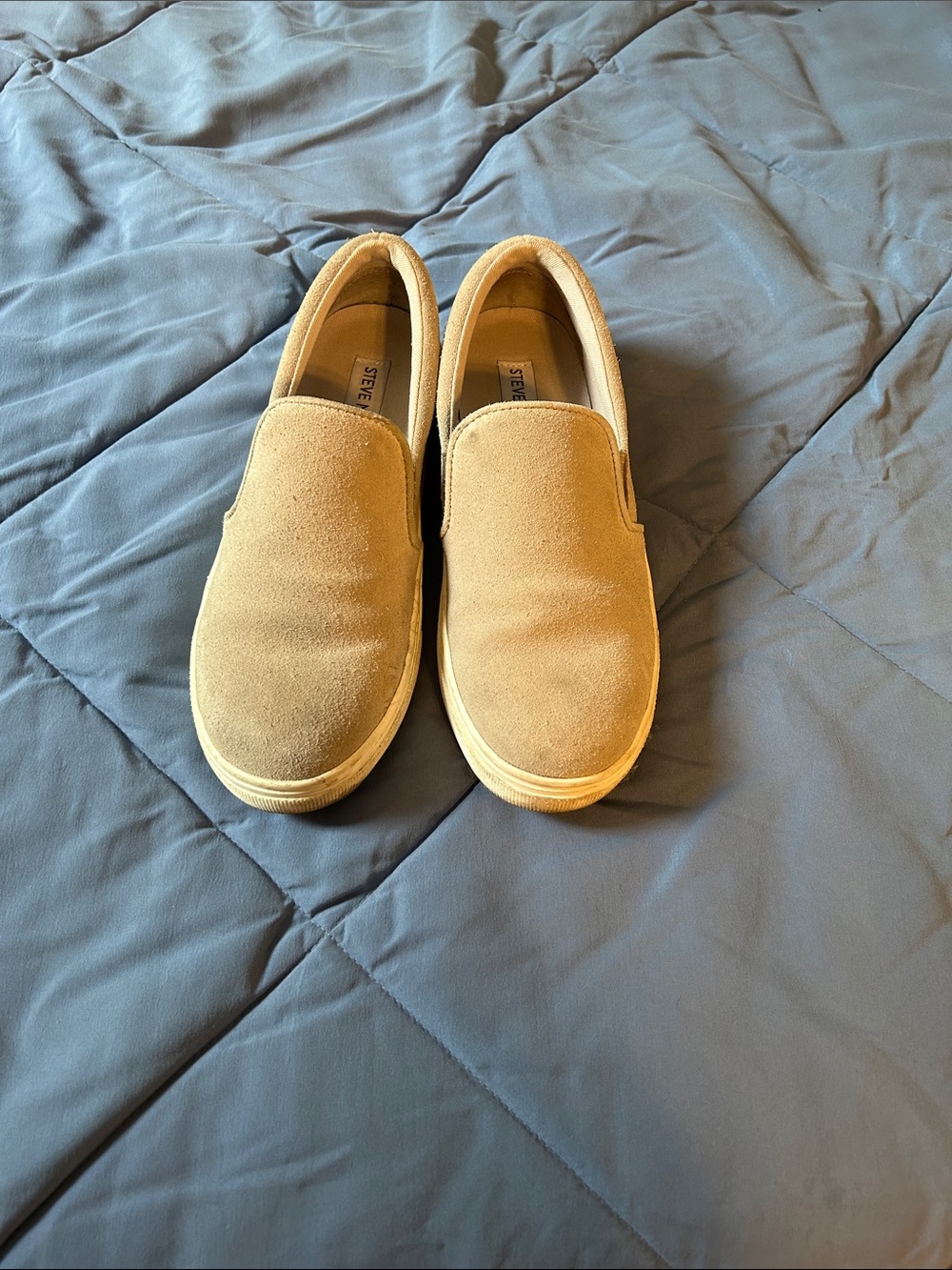 Steve Madden Tan Suede Slip-On Loafers